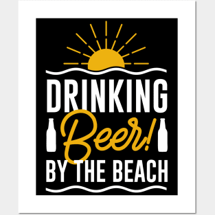 Drinking Beer By The Beach Posters and Art